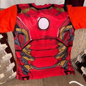 Men’s Rubie's Red and Gold Iron Armor Superhero Costume Shirt